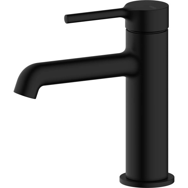 Grifería de lavabo baja Stillo Hades Cold Open negro mate con aireador