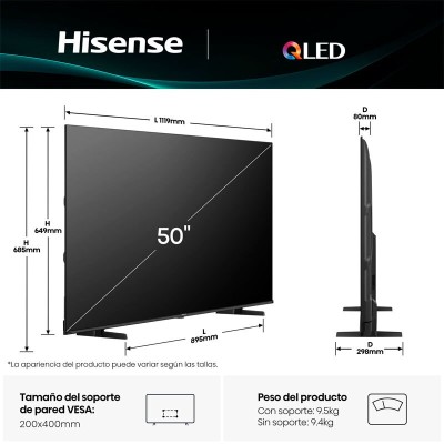 TV 4K Hisense 50E77Q| ORBIAM de Fàbrica