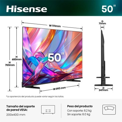 TV 4K Hisense 50Q7S| ORBIAM de Fàbrica